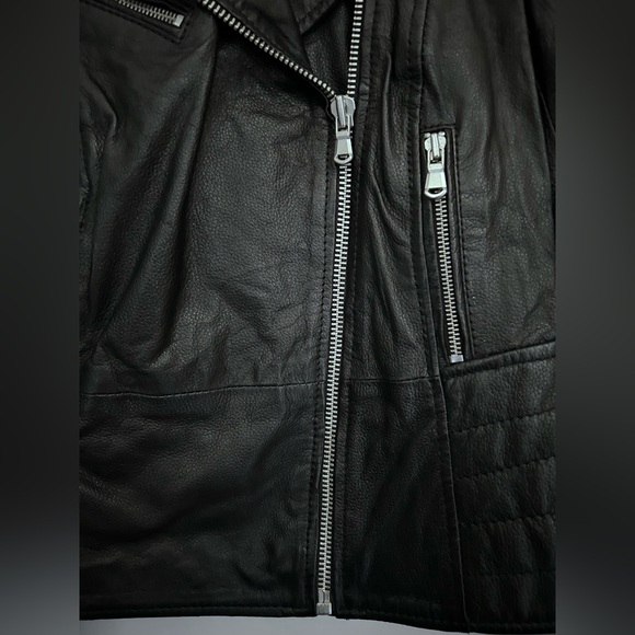 Barneys Originals Clara Black Napa Leather Moto Jacket | Small | Indie Sleeze - Picture 5 of 15